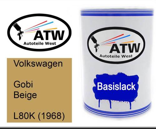 Volkswagen, Gobi Beige, L80K (1968): 500ml Lackdose, von ATW Autoteile West.